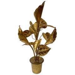 Gilt Metal Flowers Table Lamp