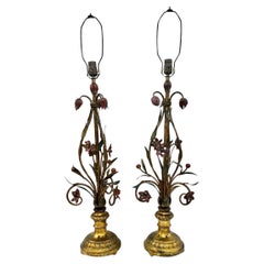 Gilt Metal Foliage Lamps
