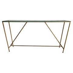 Custom Gilt Metal Iron Base Console Table