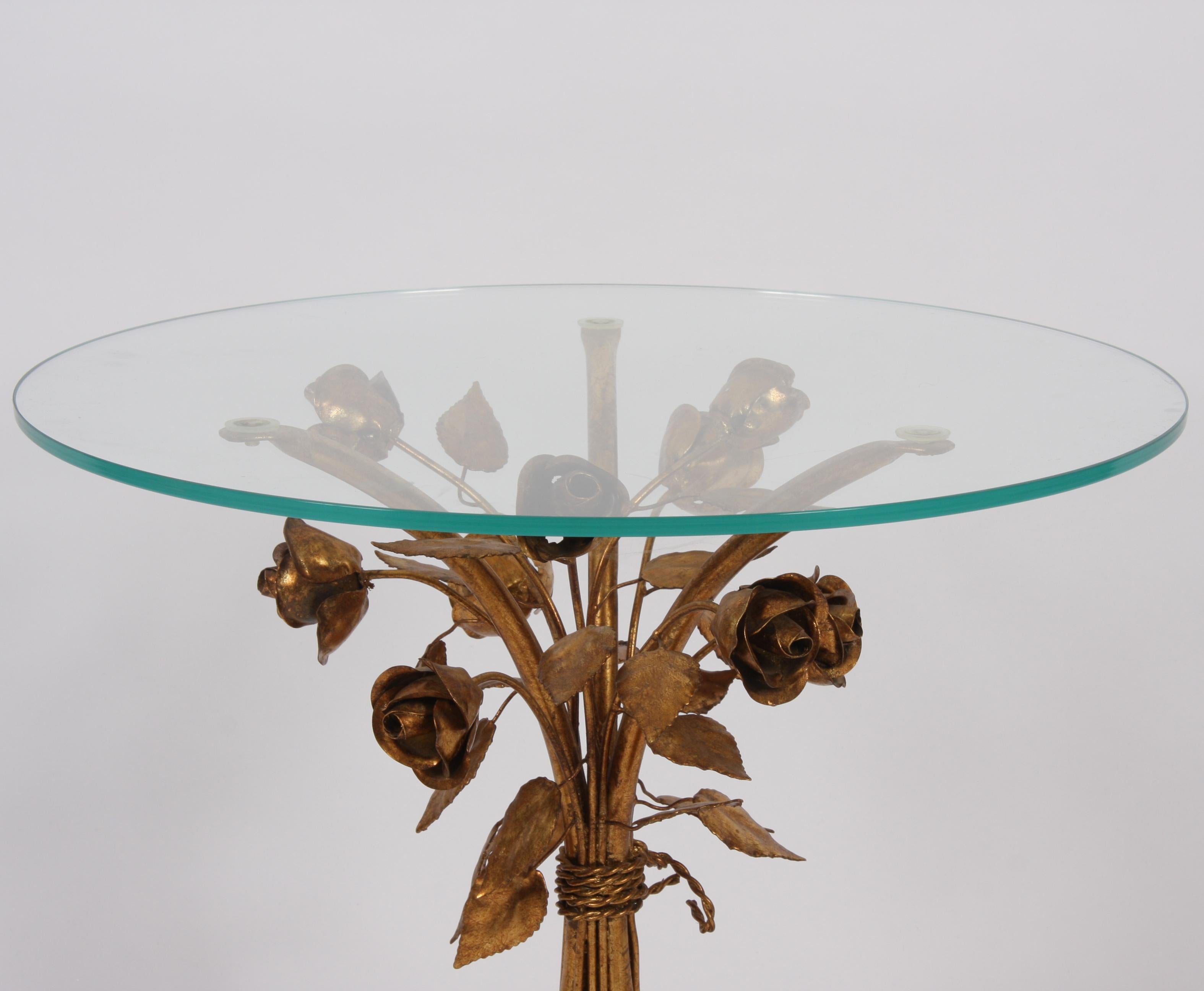 gilt flower side table