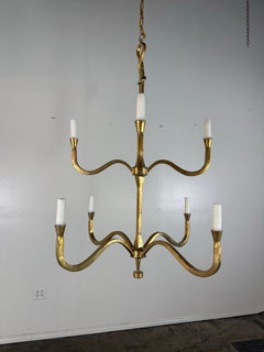 Lampadario a foglie in metallo dorato di Miamar Home