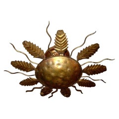 Antique Gilt Metal Light Fixture