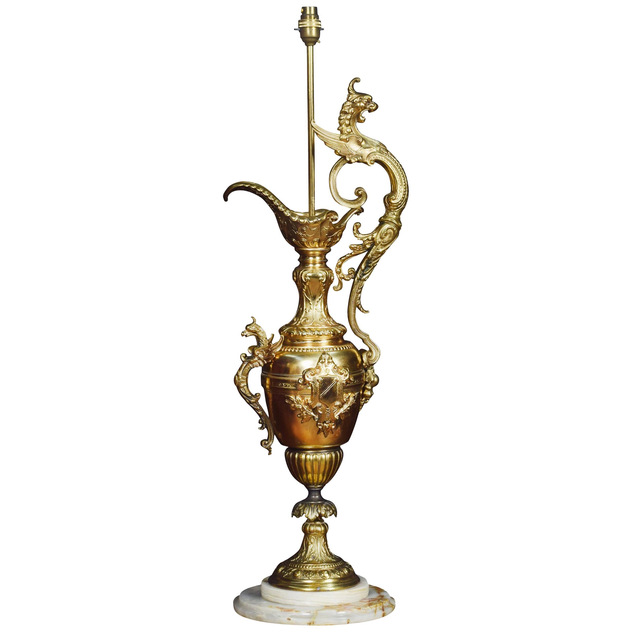 Gilt Metal Medici Urn Table Lamp