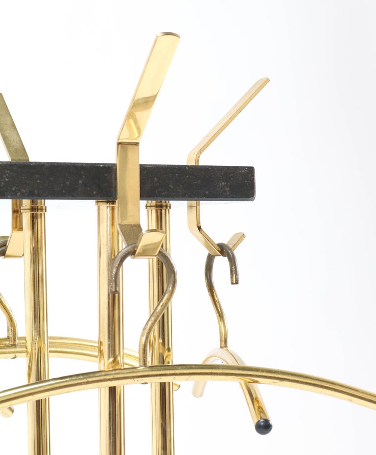 Gilt Metal Mid-Century Modern Coat Stand or Coat Rack, 1970s For Sale