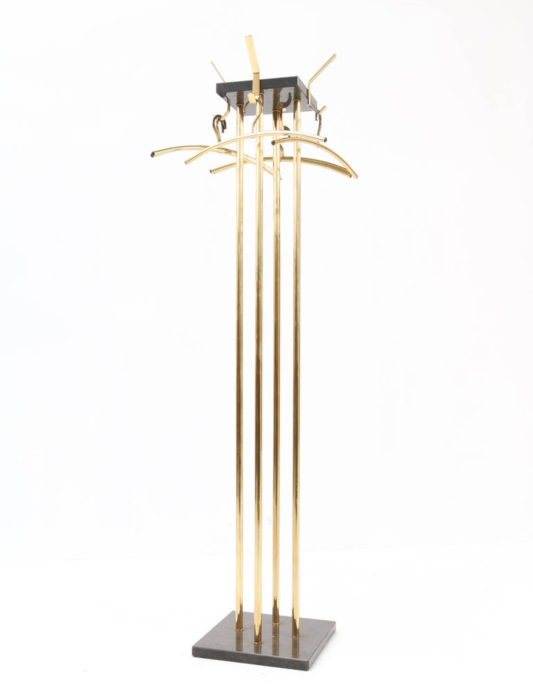 Gilt Metal Mid-Century Modern Coat Stand or Coat Rack, 1970s For Sale