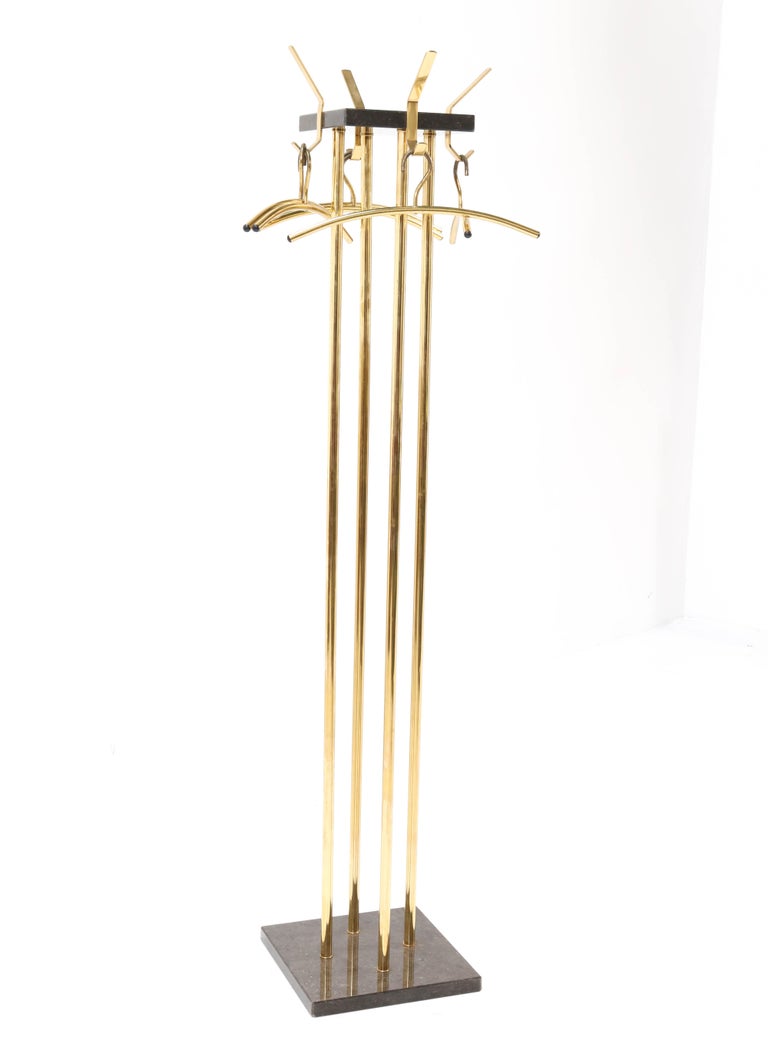 Gilt Metal Mid-Century Modern Coat Stand or Coat Rack, 1970s For Sale