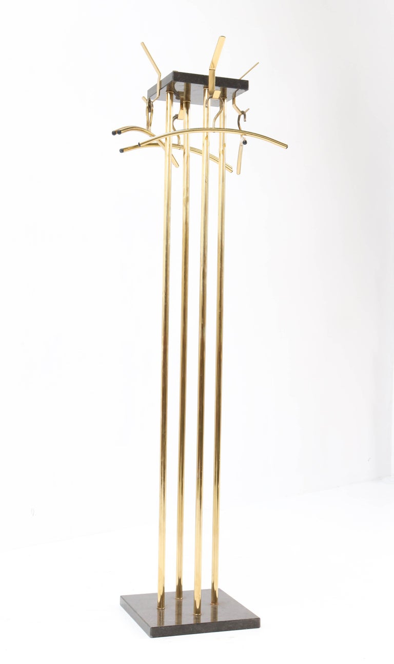 Gilt Metal Mid-Century Modern Coat Stand or Coat Rack, 1970s For Sale