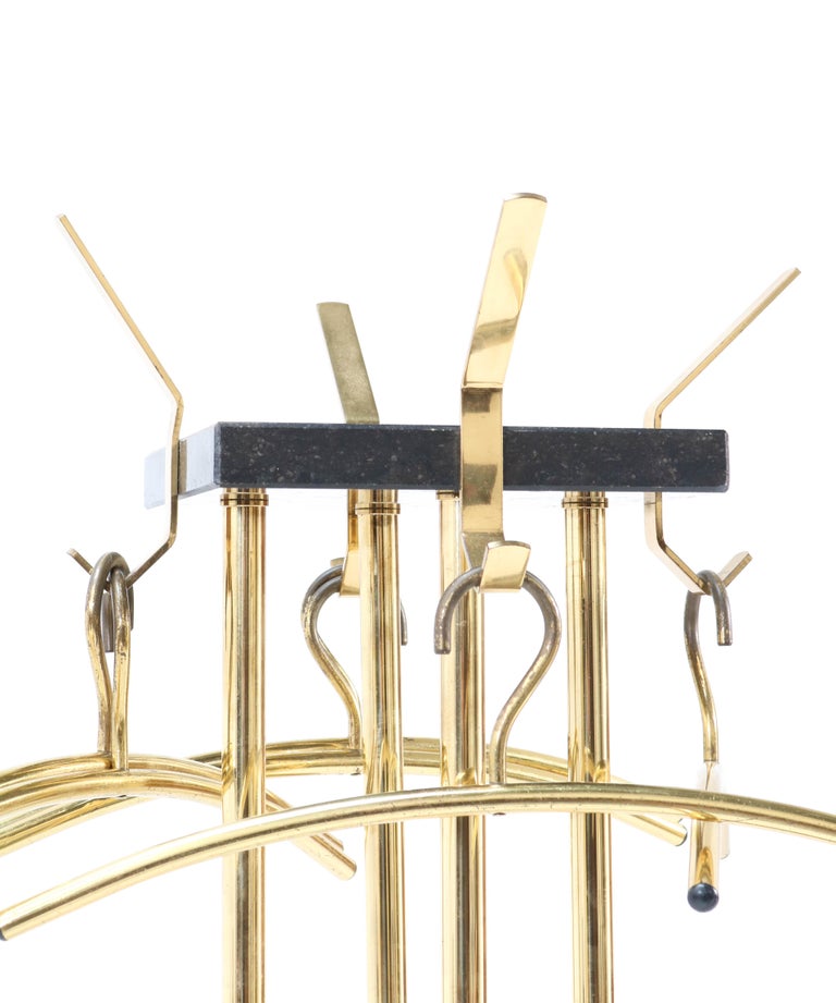 Gilt Metal Mid-Century Modern Coat Stand or Coat Rack, 1970s For Sale