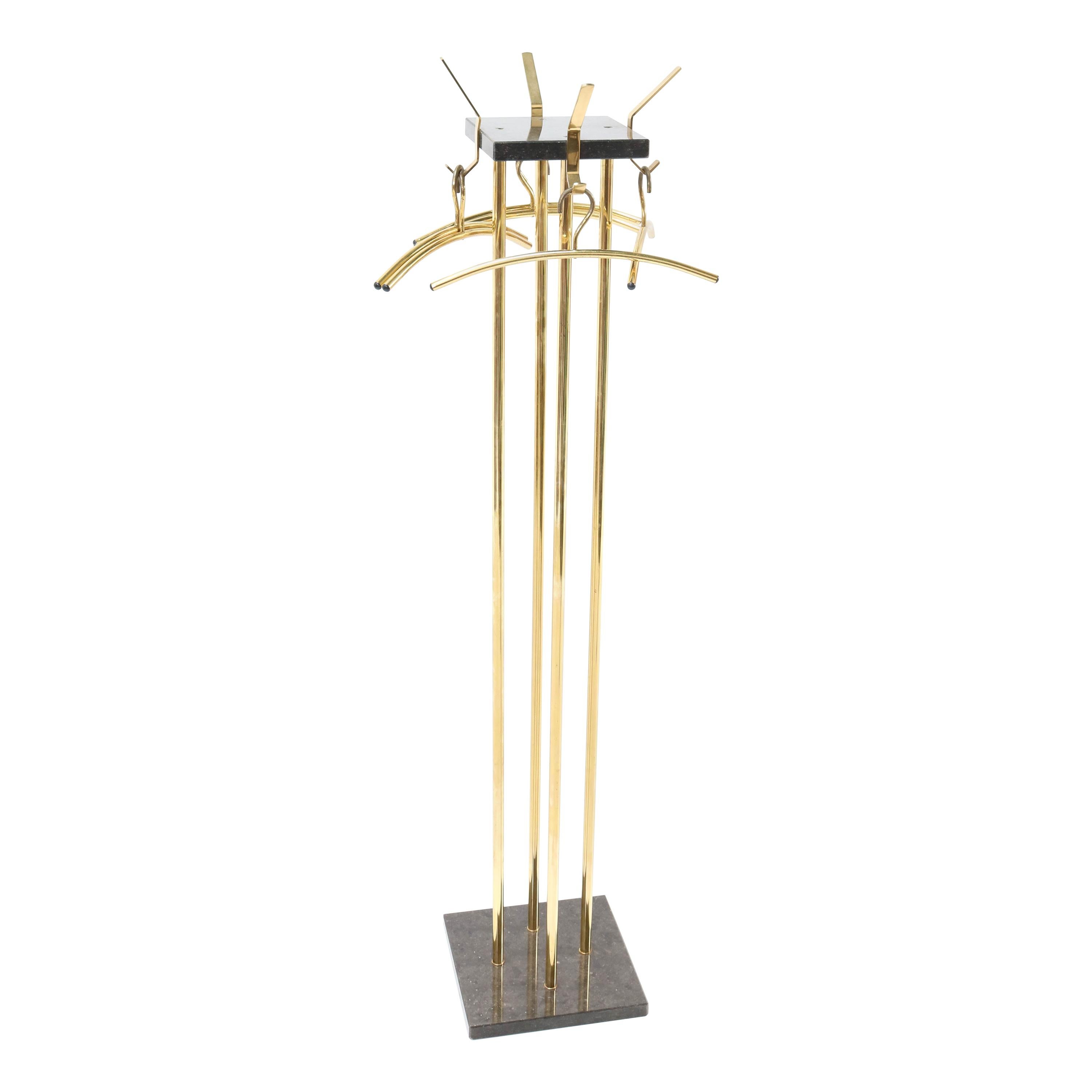 Italian Mid-Century Modern Coat Stand, Wood and Metal For Sale at 1stDibs