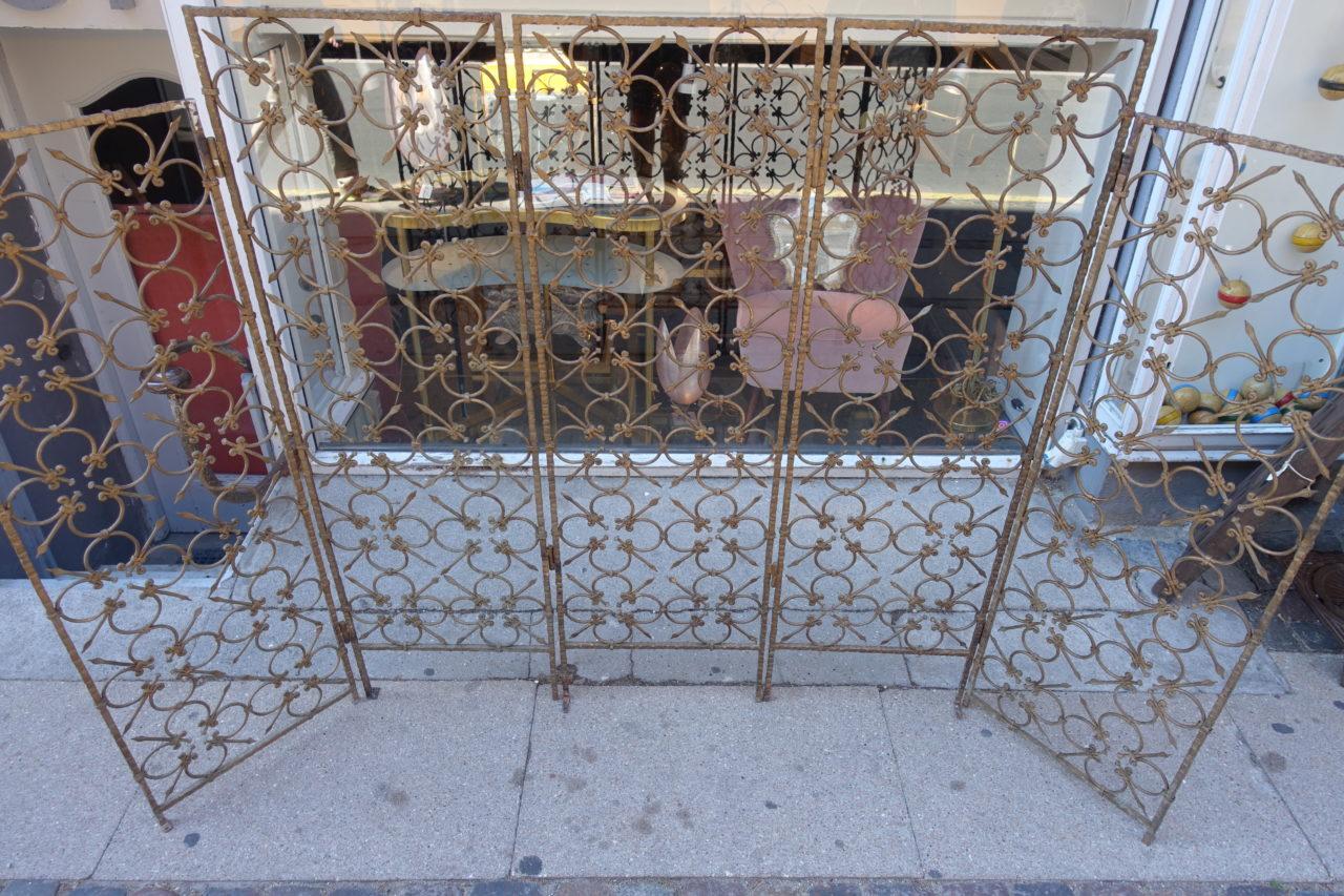 20th Century Gilt Metal Midcentury French Partition Screen For Sale