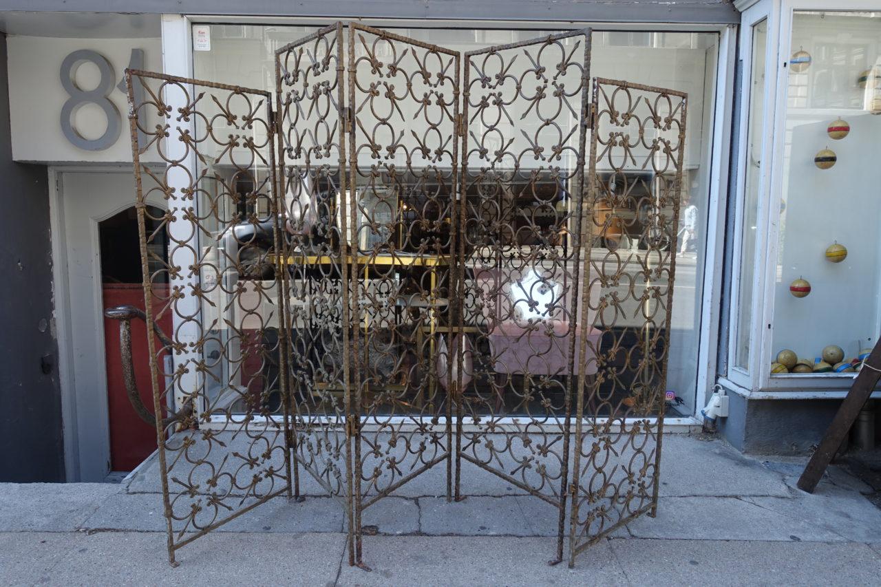 Gilt Metal Midcentury French Partition Screen For Sale 3