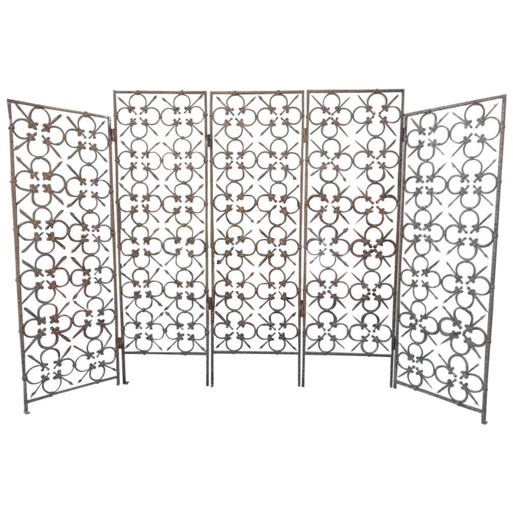 Gilt Metal Midcentury French Partition Screen