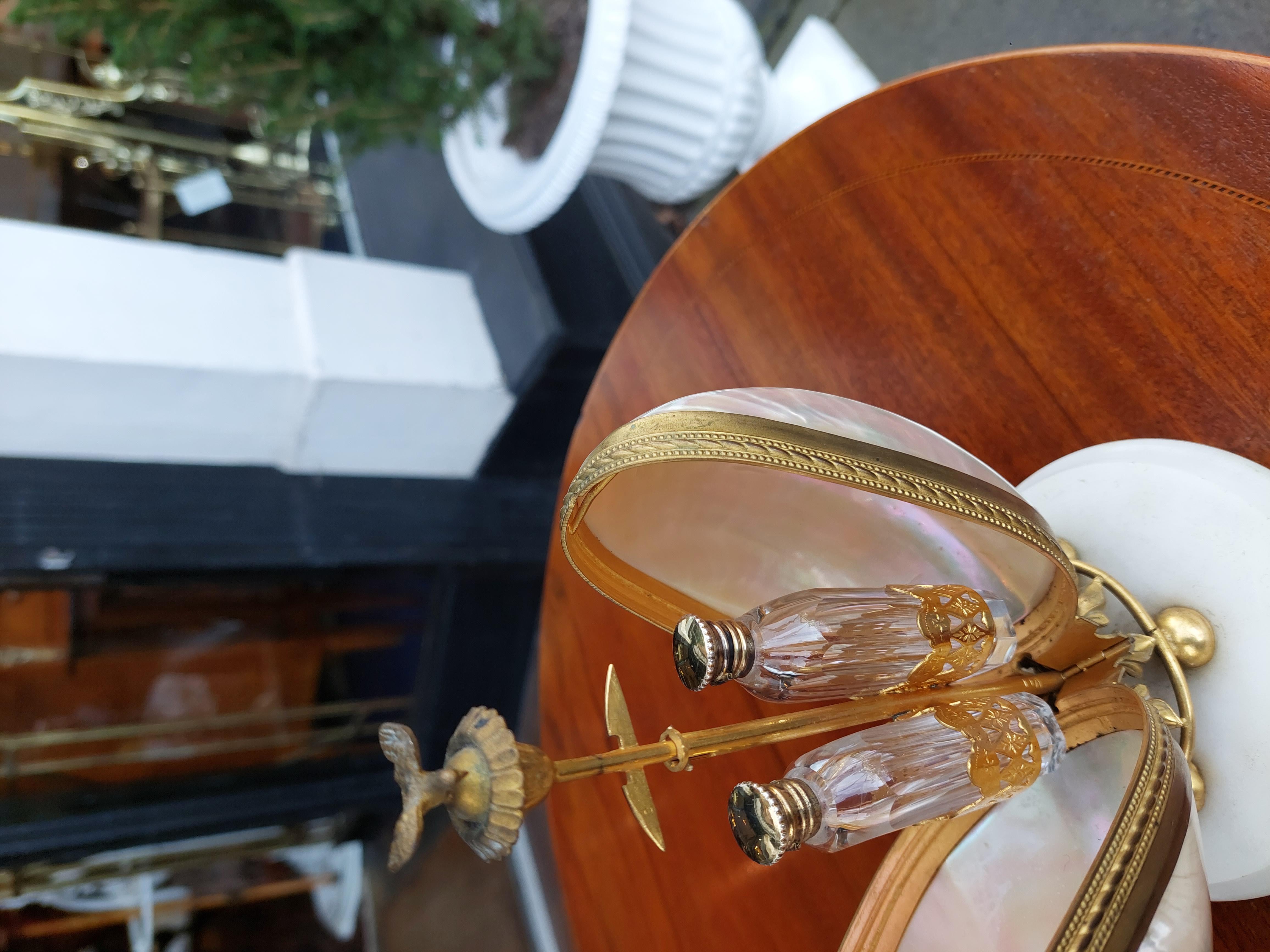 Gilt Metal & Mother-of-Pearl Scent Casket c1870 3
