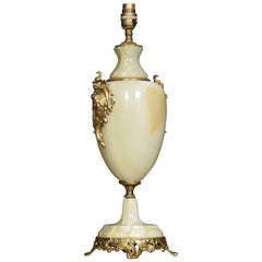 Gilt Metal Mounted Onyx Table Lamp
