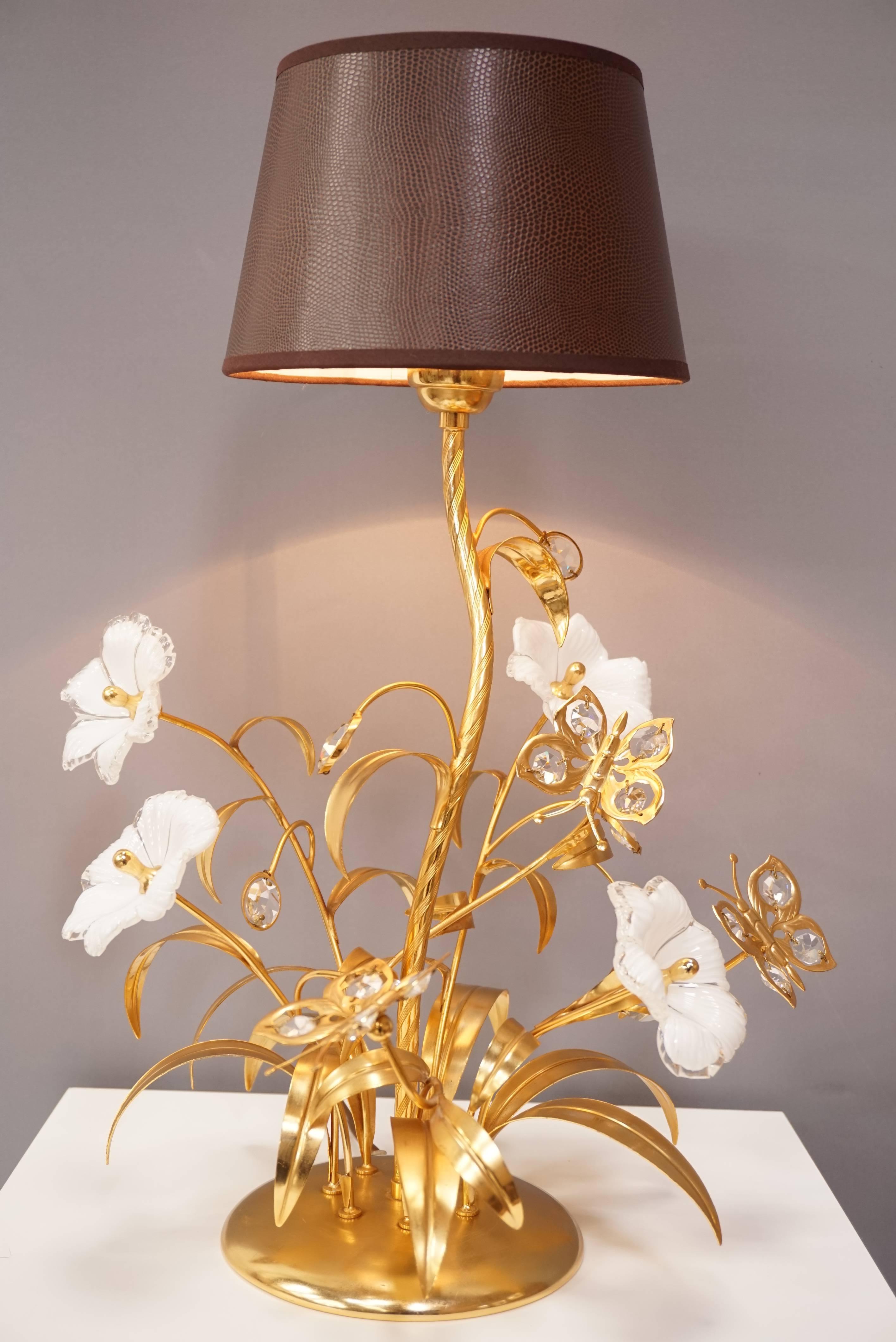 crystal flower lamp