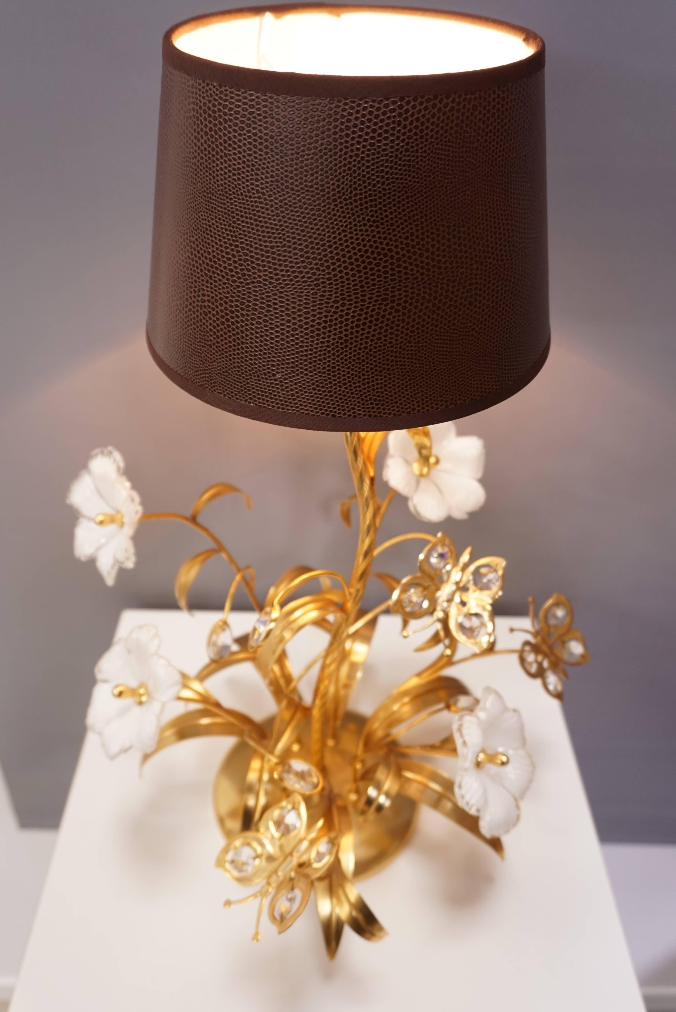 glass flower table lamp