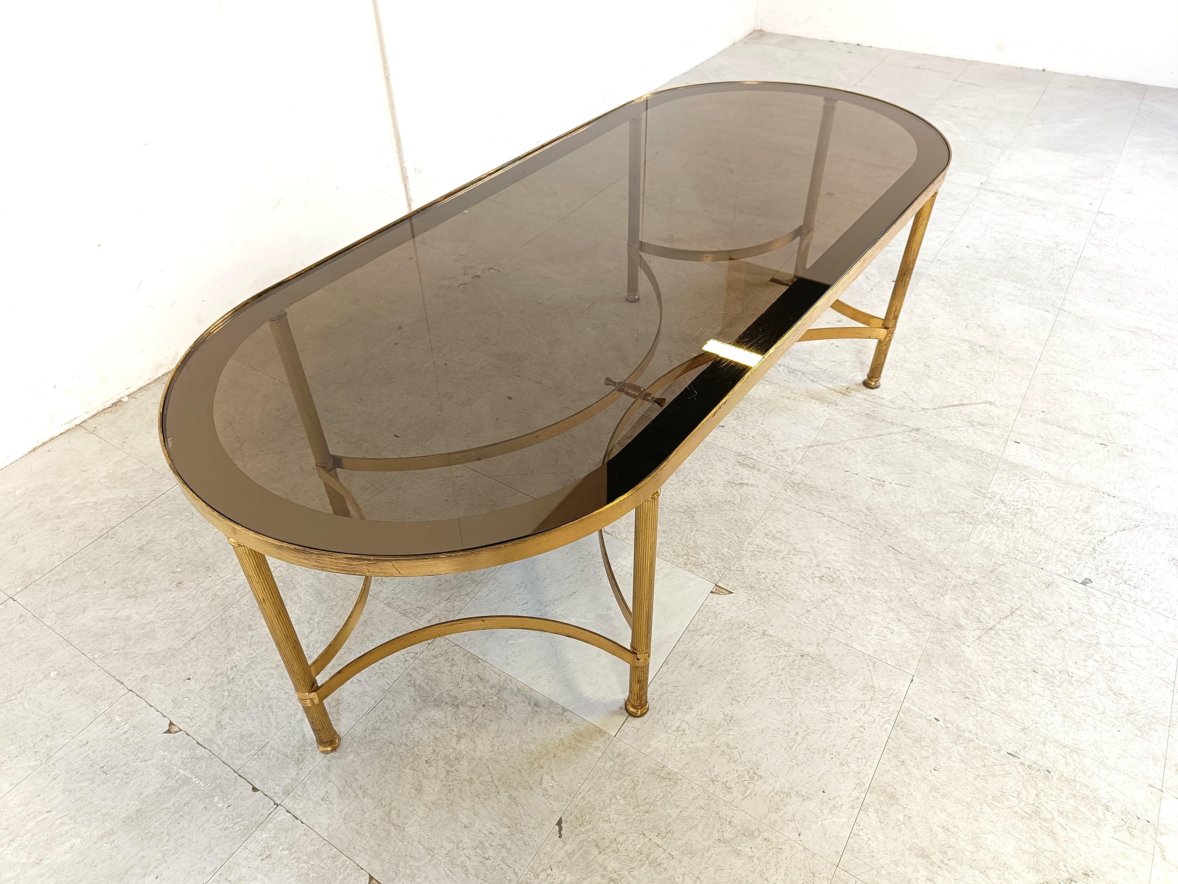 Gilt metal neoclassical coffee table in the manner of Maison Jansen, 1960s 3