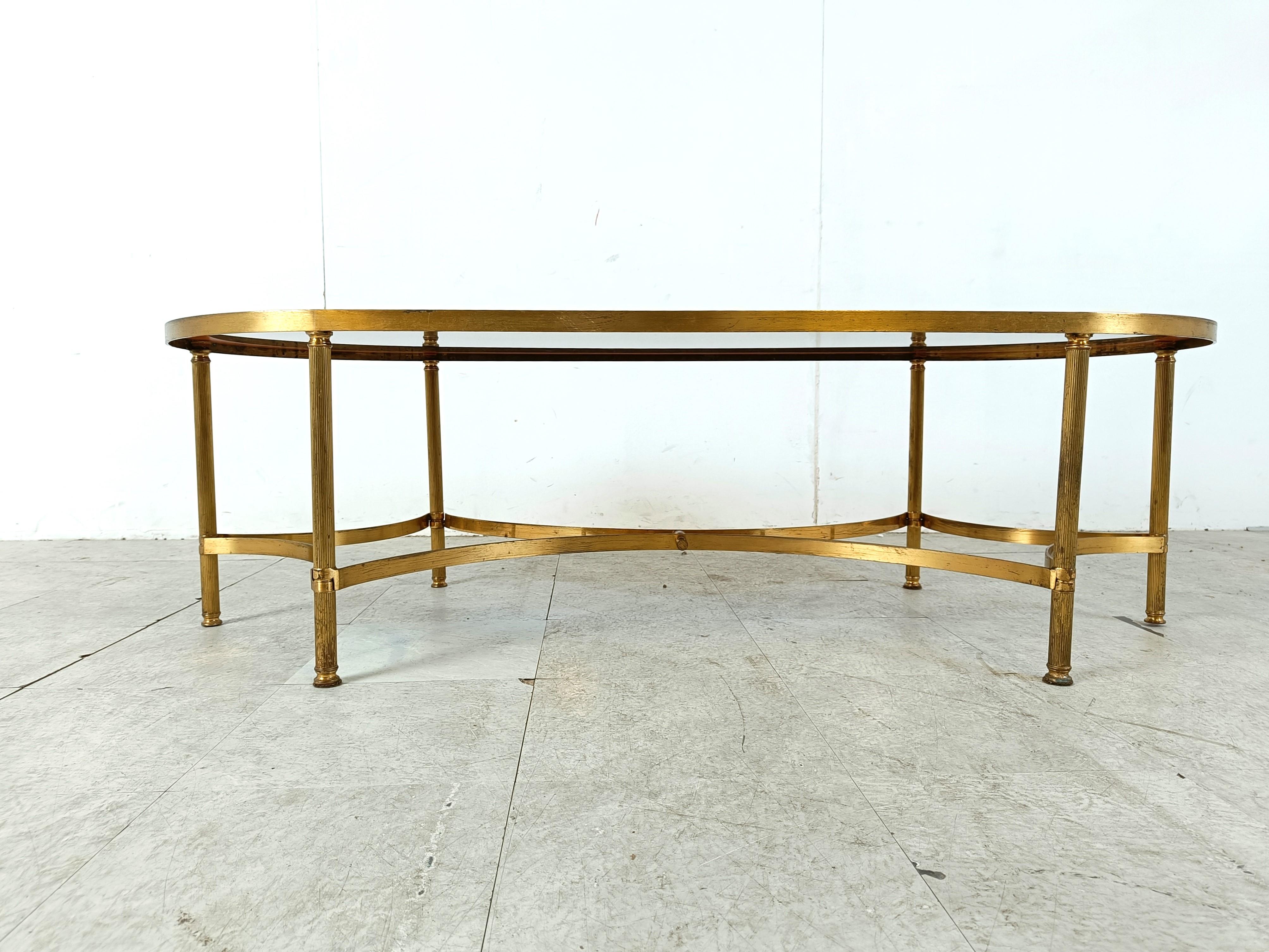 Gilt metal neoclassical coffee table in the manner of Maison Jansen, 1960s In Good Condition In HEVERLEE, BE