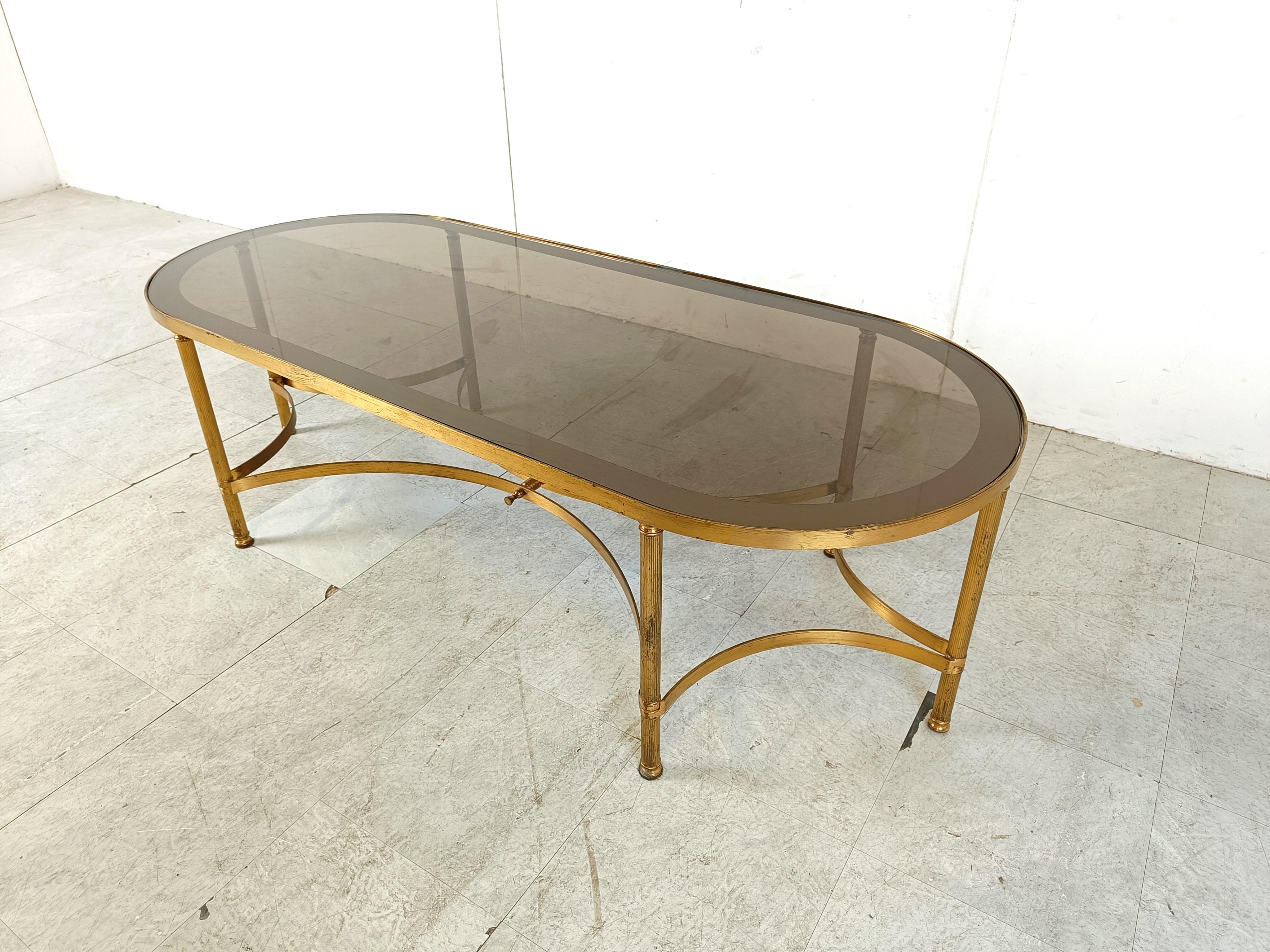 Mid-20th Century Gilt metal neoclassical coffee table in the manner of Maison Jansen, 1960s