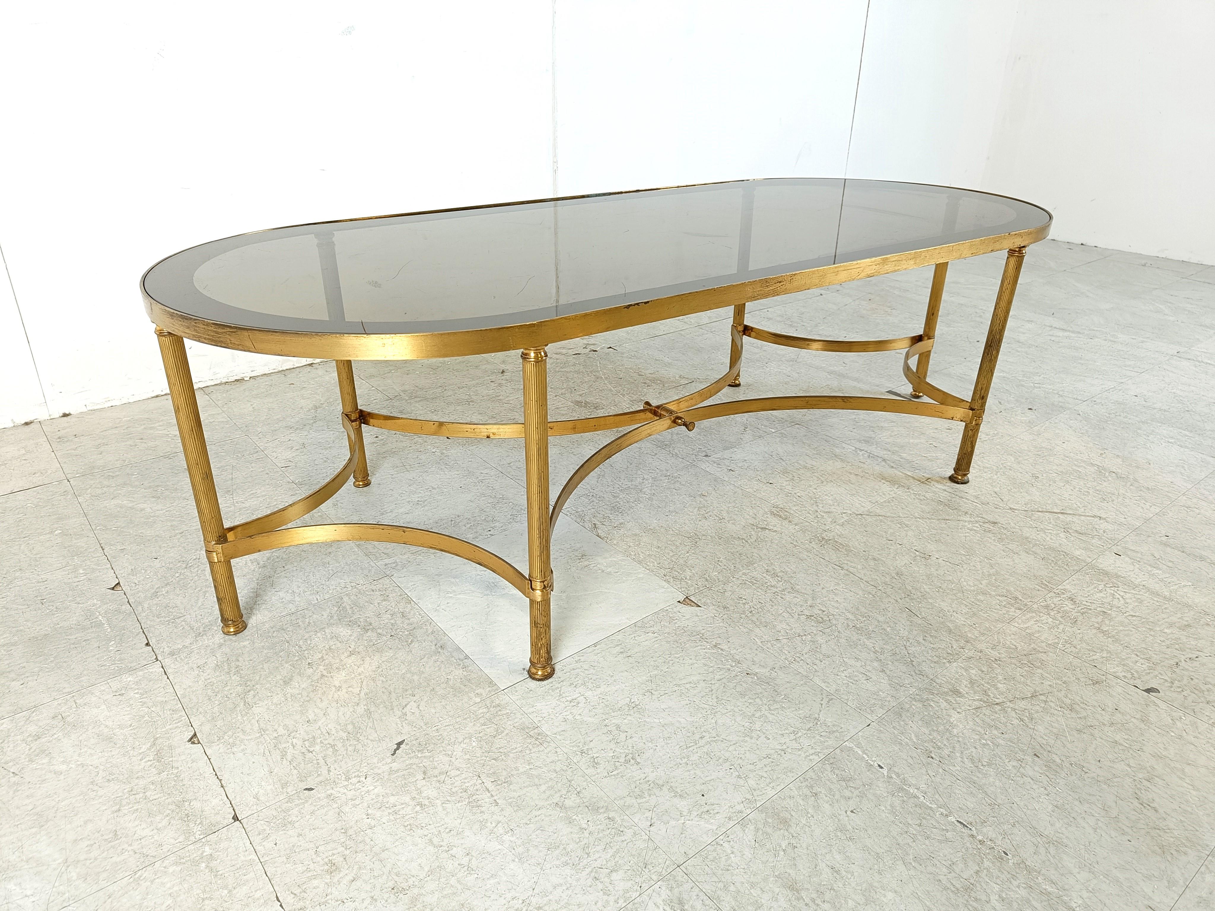 Gilt metal neoclassical coffee table in the manner of Maison Jansen, 1960s 1