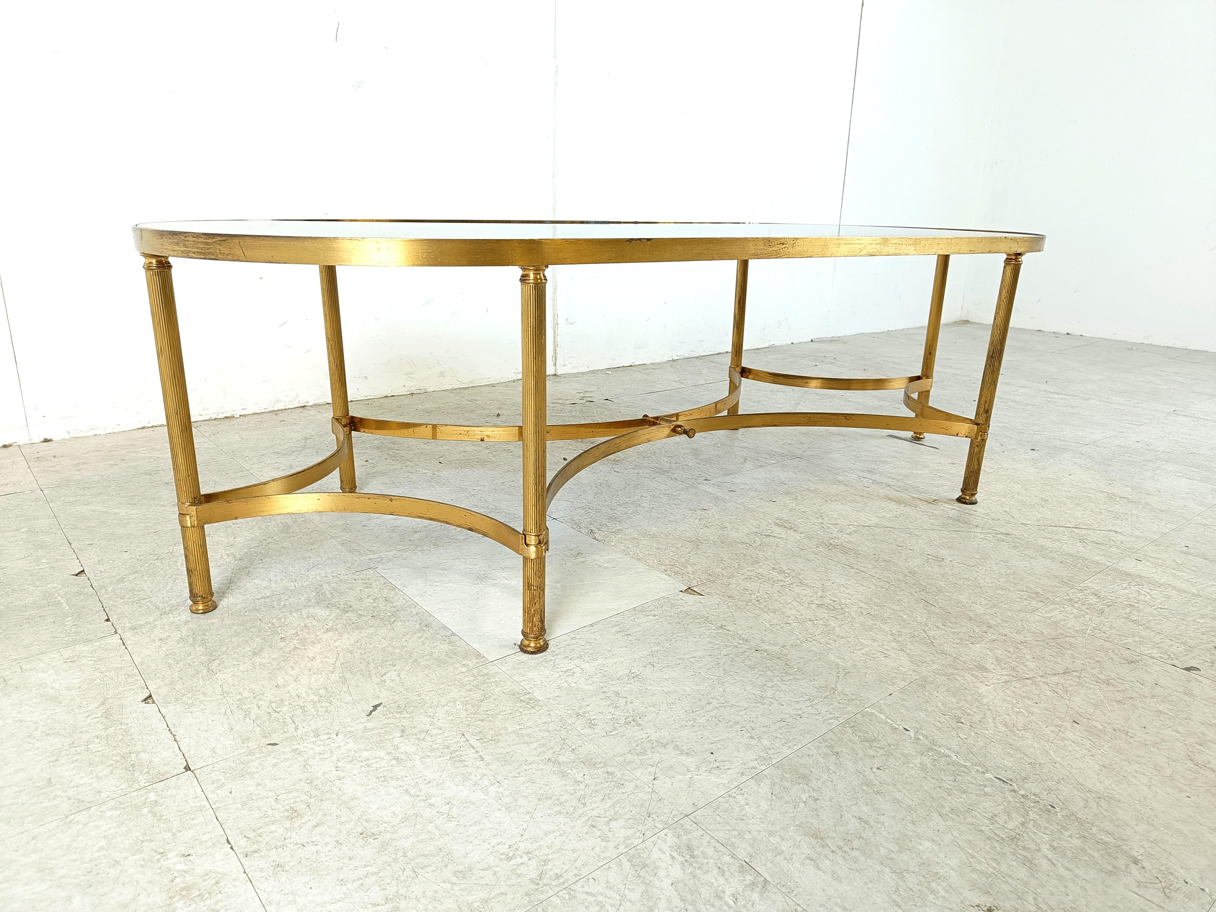 Gilt metal neoclassical coffee table in the manner of Maison Jansen, 1960s 2