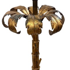 Gilt Metal Palm Tree Table Lamp