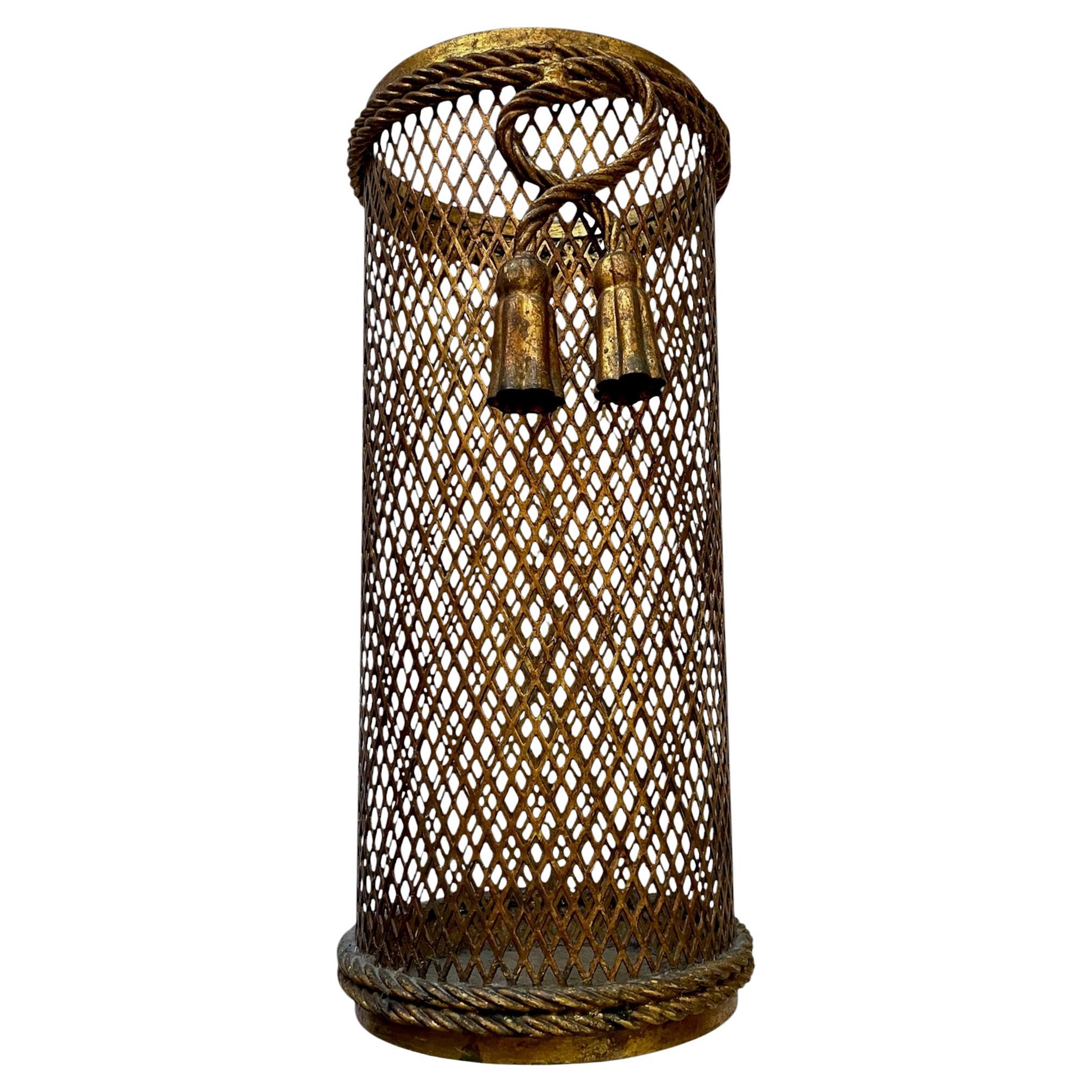Gilt Metal Rope and Tassel Umbrella Stand, Florence, Italy, 1950's