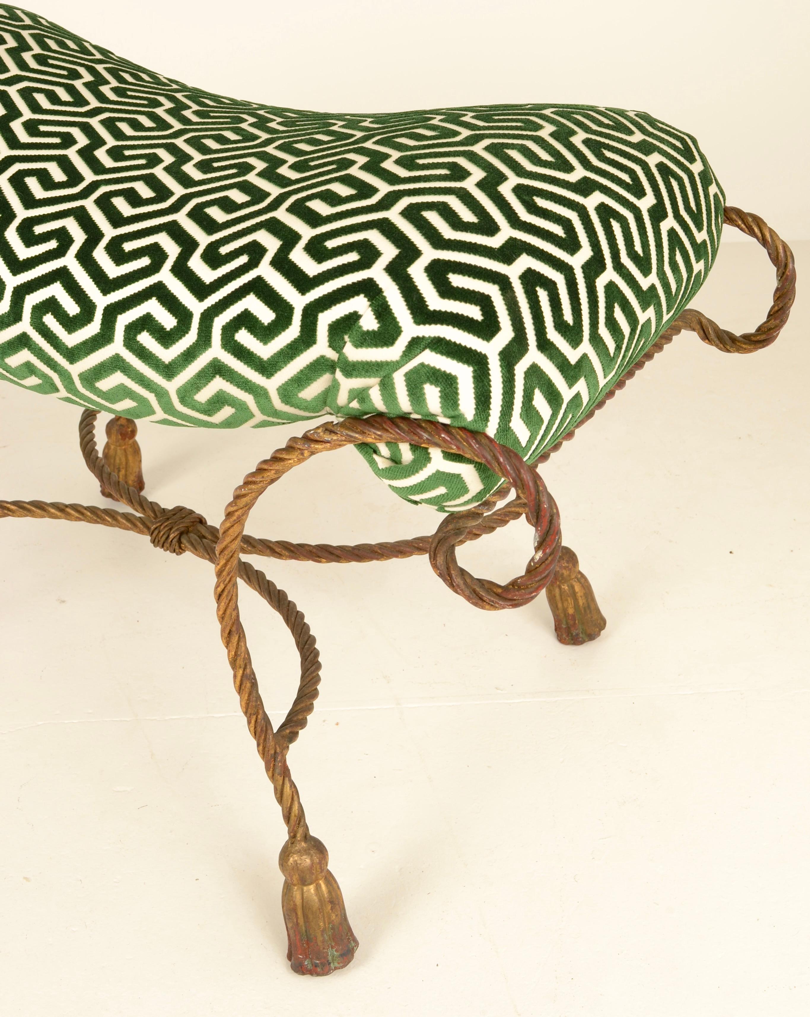 Gilt Metal Rope Form Bench 1