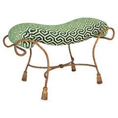 Used Gilt Metal Rope Form Bench