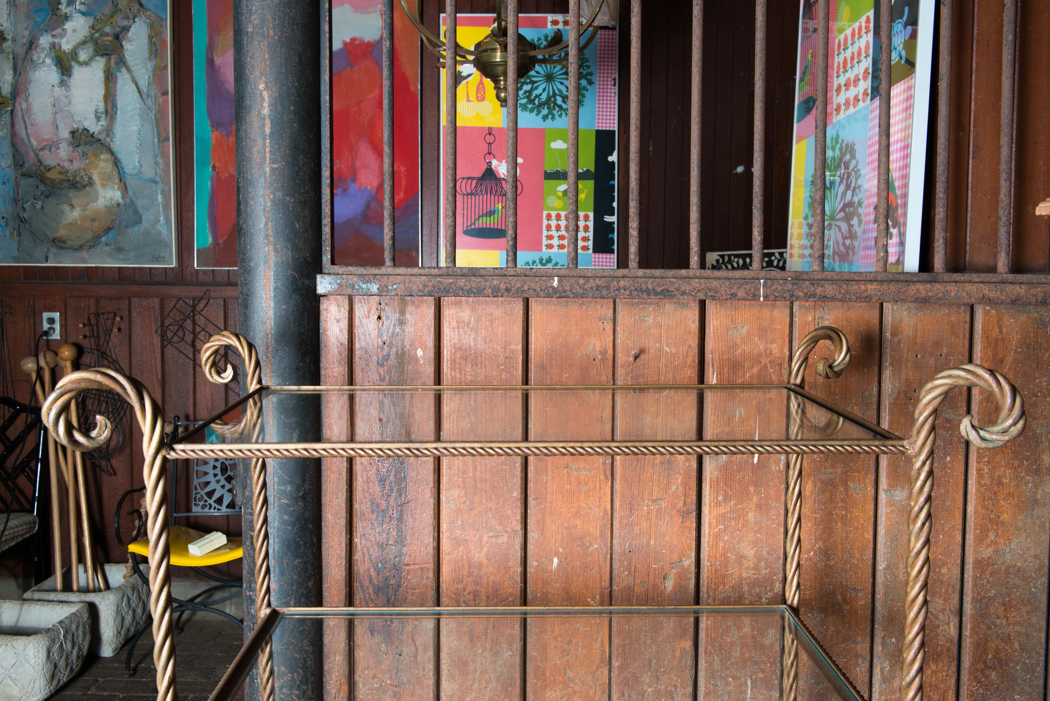 wrought iron shelving