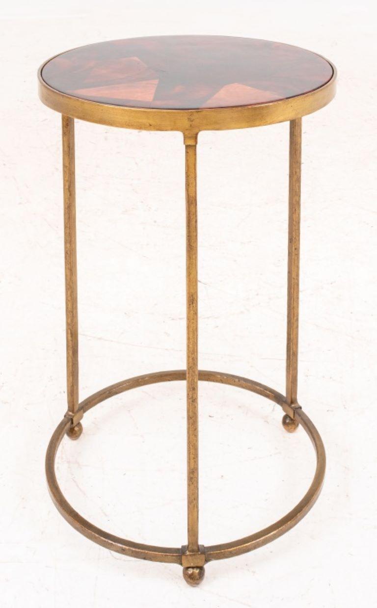 Gilt Metal Round Nesting End Tables, 2 In Good Condition In New York, NY
