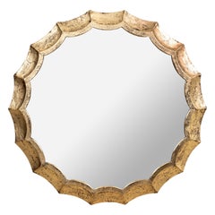 Gilt Metal Scalloped Frame Mirror
