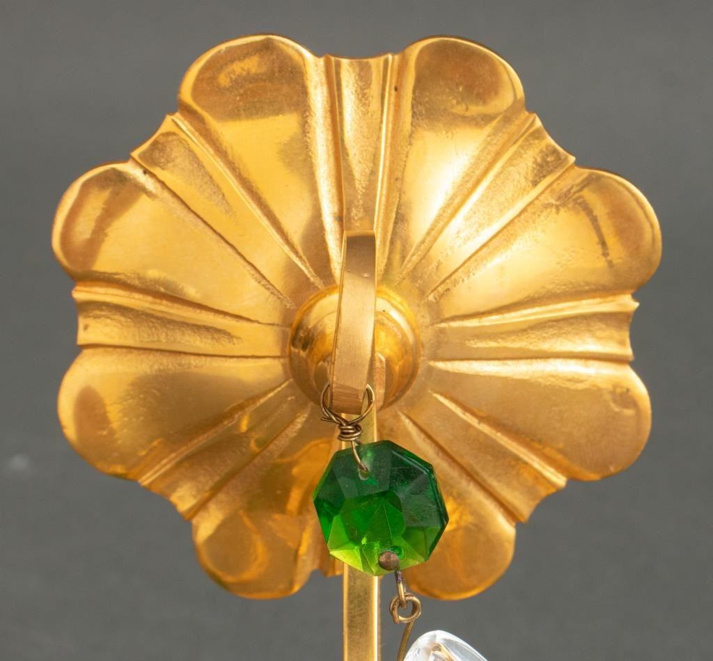Vergoldete Metall Scroll Arm Konsole Wandleuchter (Kristall) im Angebot