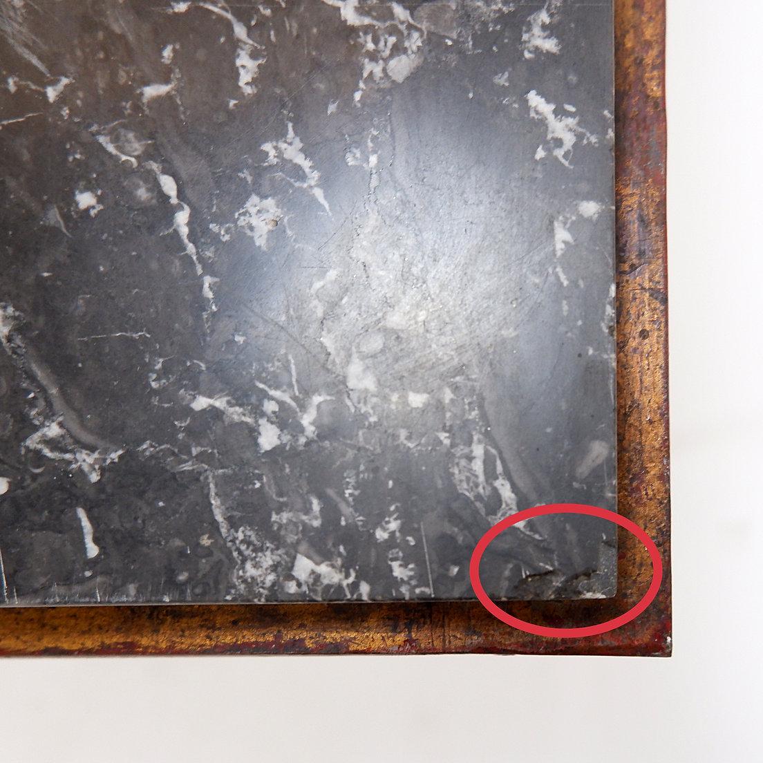 Gilt-Metal side table and marble top in the style of René Prou For Sale 4