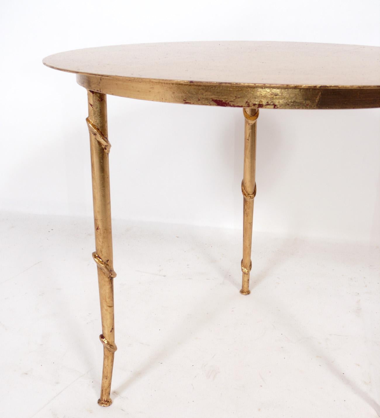 Gilt Metal Side Table  In Good Condition For Sale In Atlanta, GA