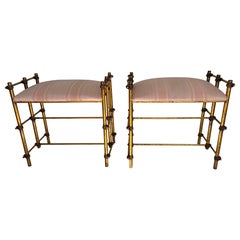 Gilt metal stools from Italy