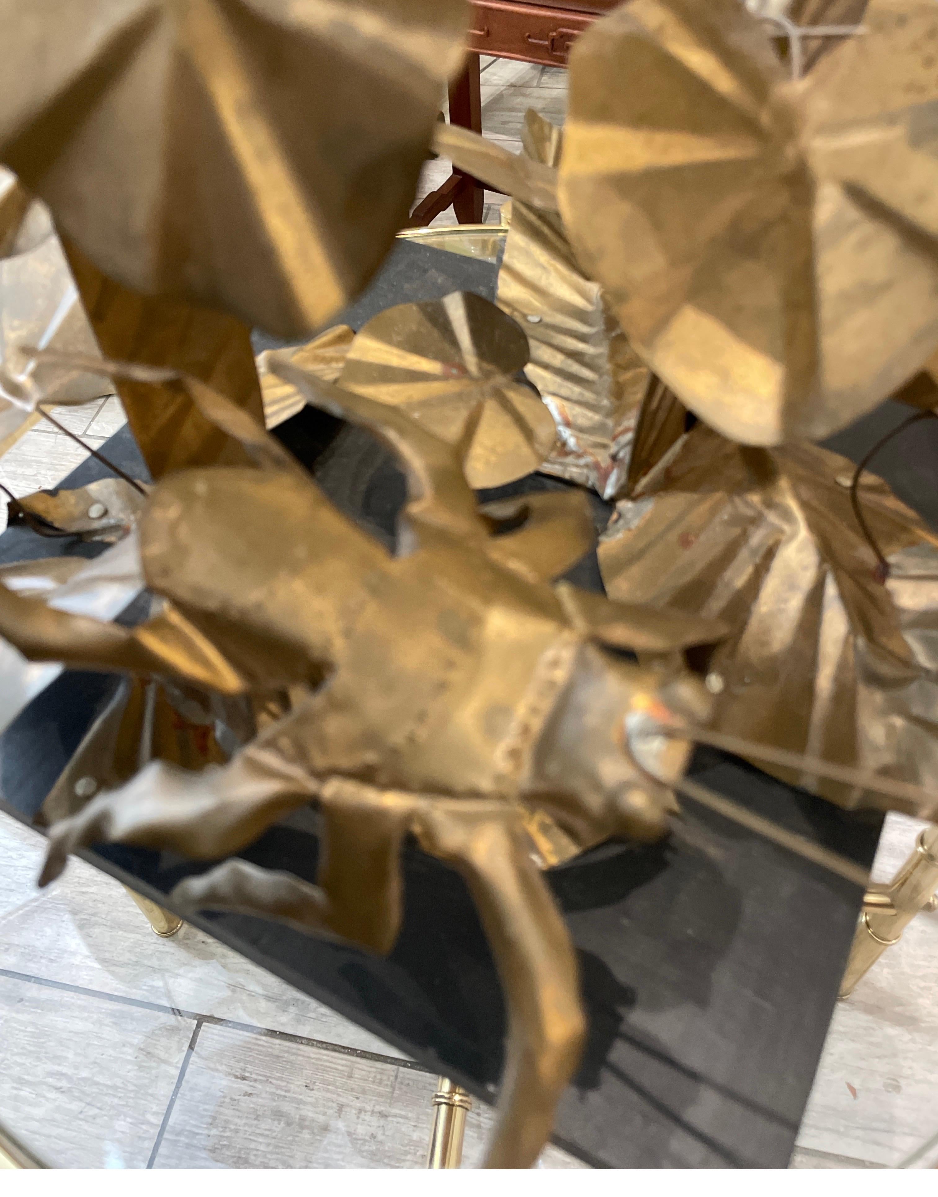 20th Century Gilt Metal Sunburst Art Sculpture For Sale