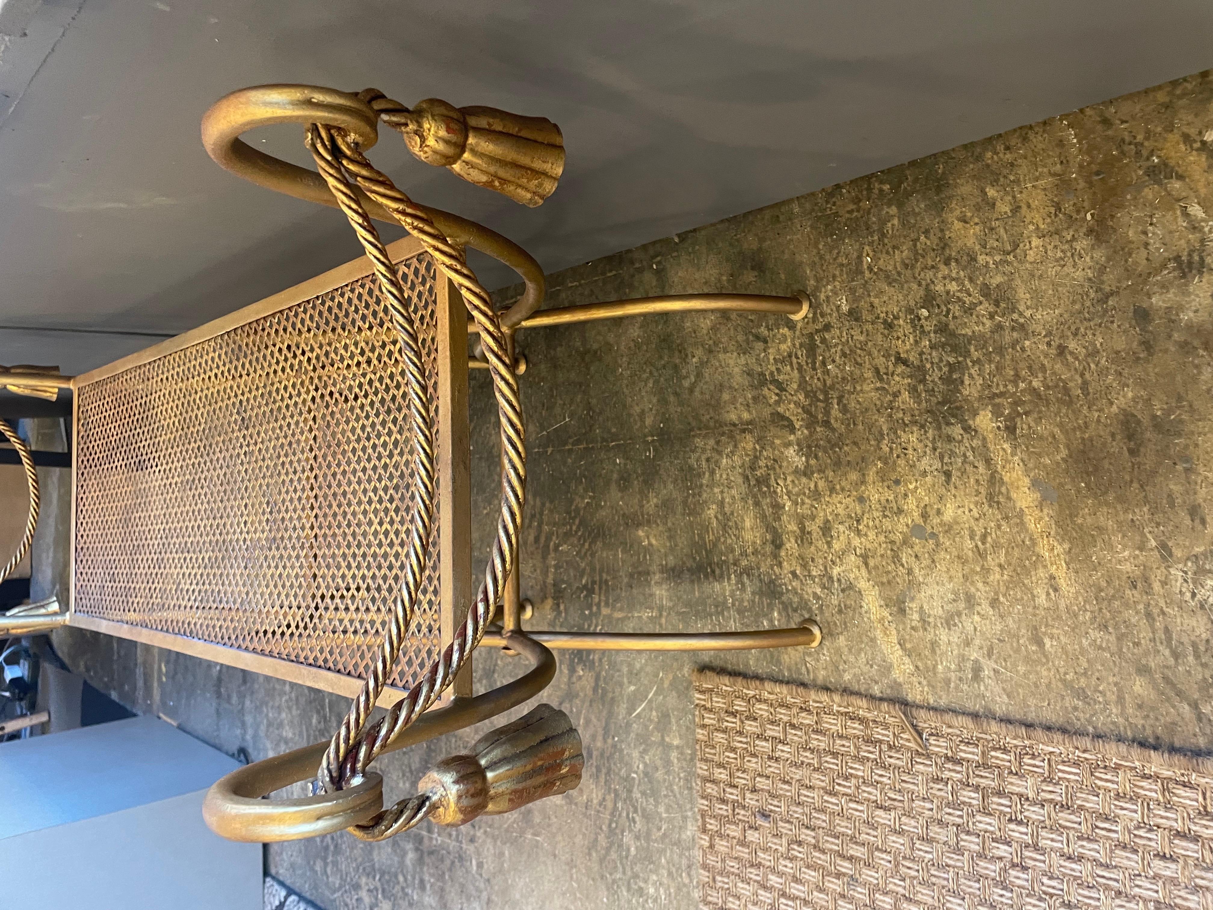 Mid-20th Century Gilt metal tassel Italian bench