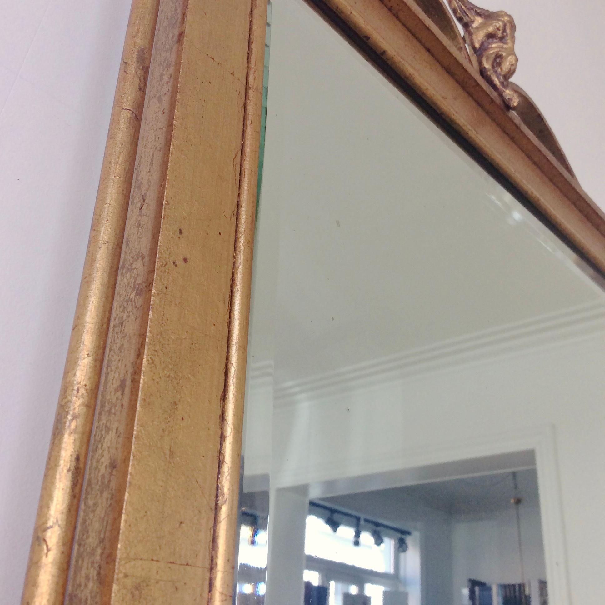 Gilt Metal Wall Mirror, Attributed to Ramsay, France, circa 1940 For Sale 5