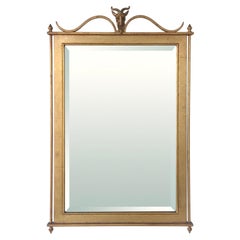 Vintage Gilt Metal Wall Mirror, Attributed to Ramsay, France, circa 1940