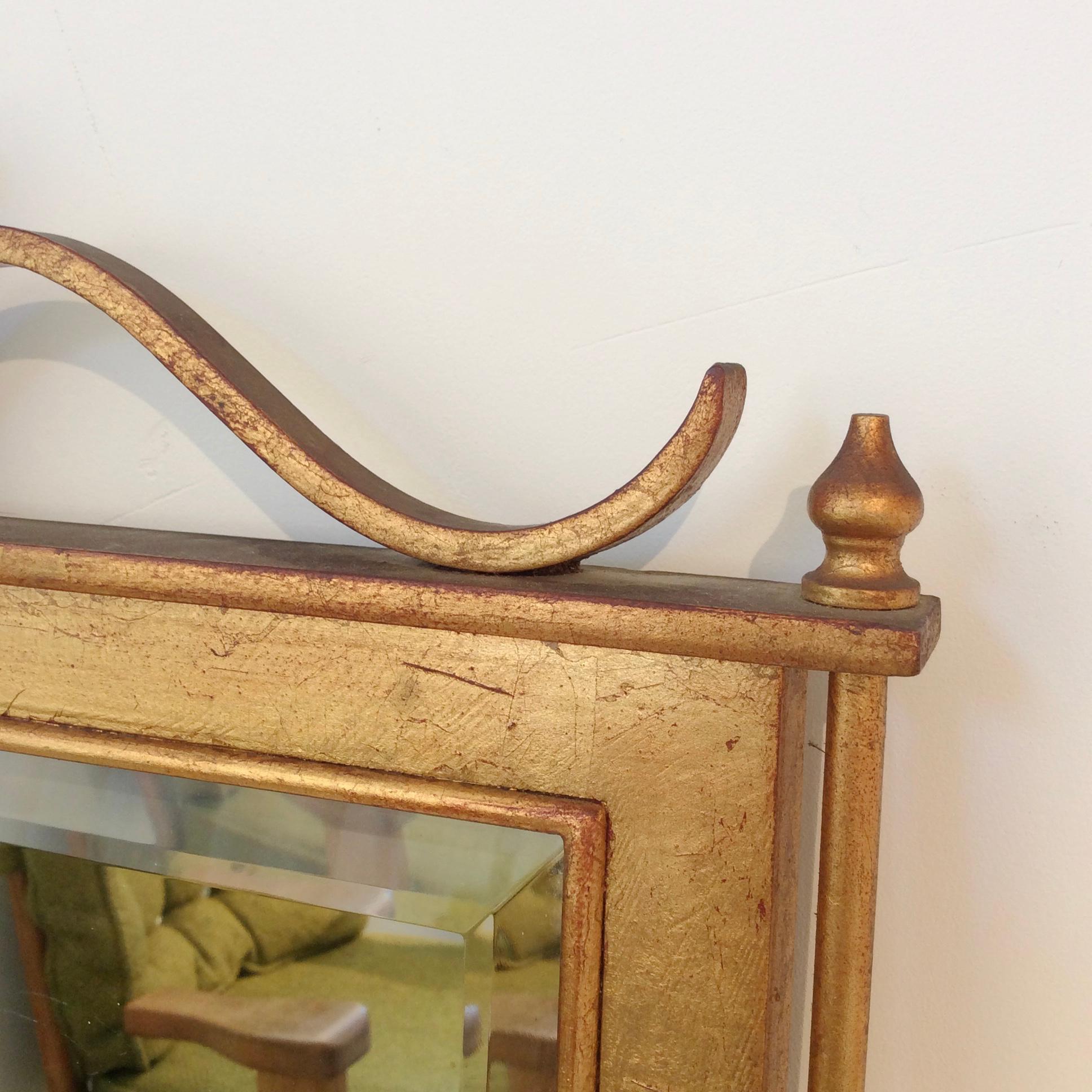 Gilt Metal Wall Mirror, Ramsay France, circa 1940 In Good Condition In Brussels, BE