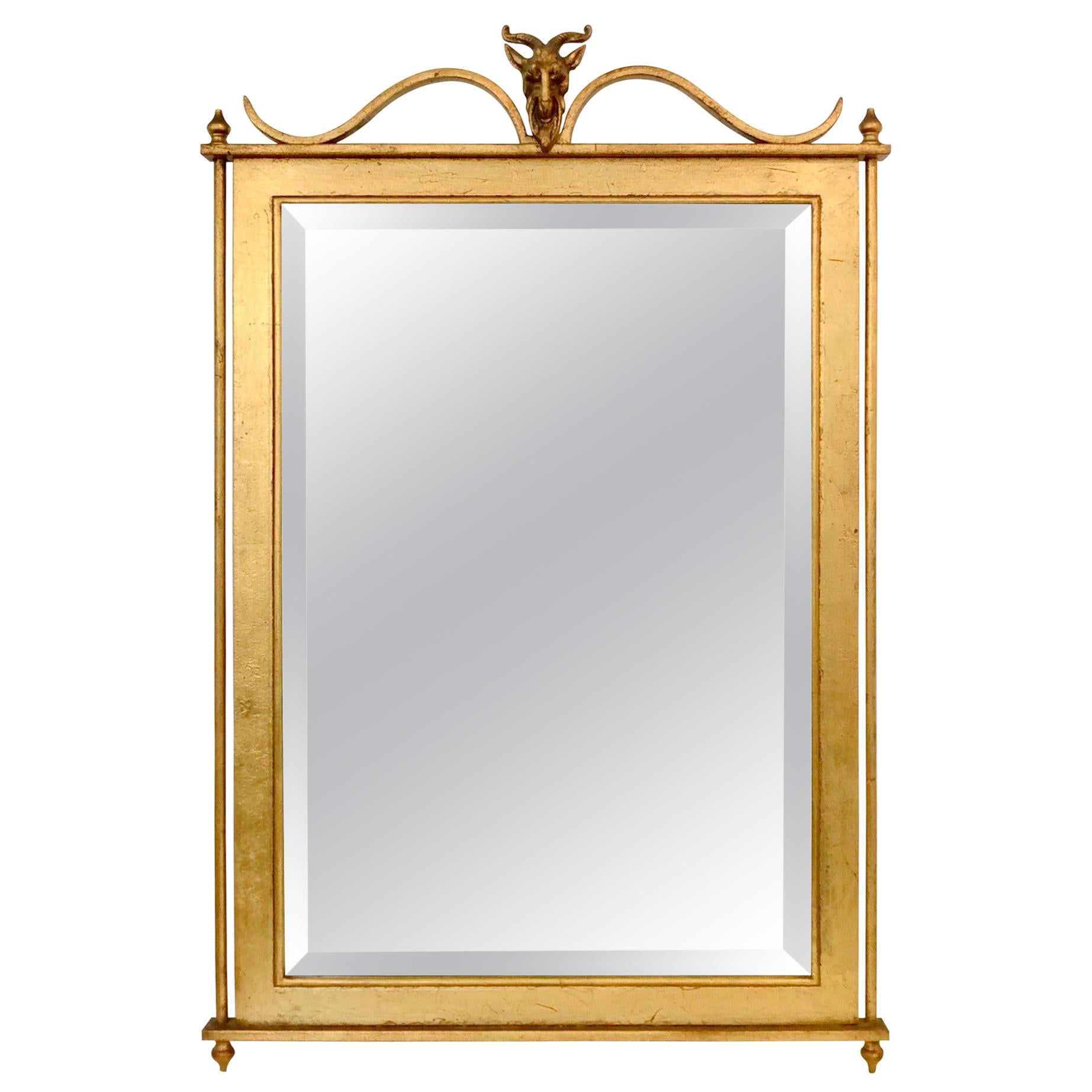 Gilt Metal Wall Mirror, Ramsay France, circa 1940