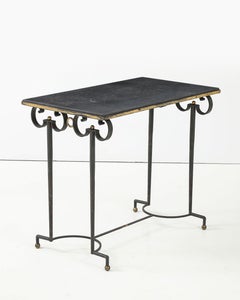 Gilt Metal Wrought Iron and Mirrored Glass Side Table / Console. Italy, c. 1940