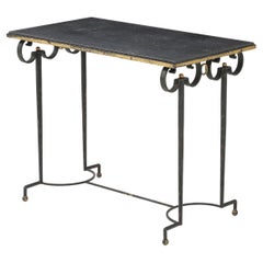 Gilt Metal Wrought Iron and Mirrored Glass Side Table / Console. Italy, c. 1940