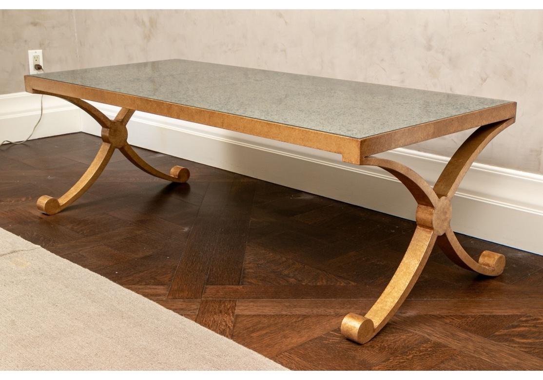 Gilt Metal X Form Cocktail Table By David Iatesta 5