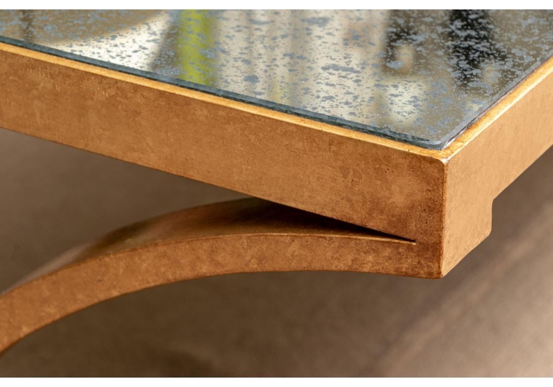 Hollywood Regency Gilt Metal X Form Cocktail Table By David Iatesta