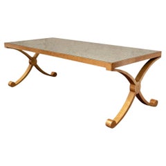 Gilt Metal X Form Cocktail Table By David Iatesta