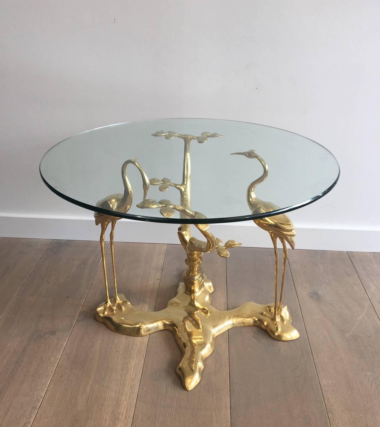 Gilt Mid-Century Modern Bronze Coffee Table by Willy Daro 5