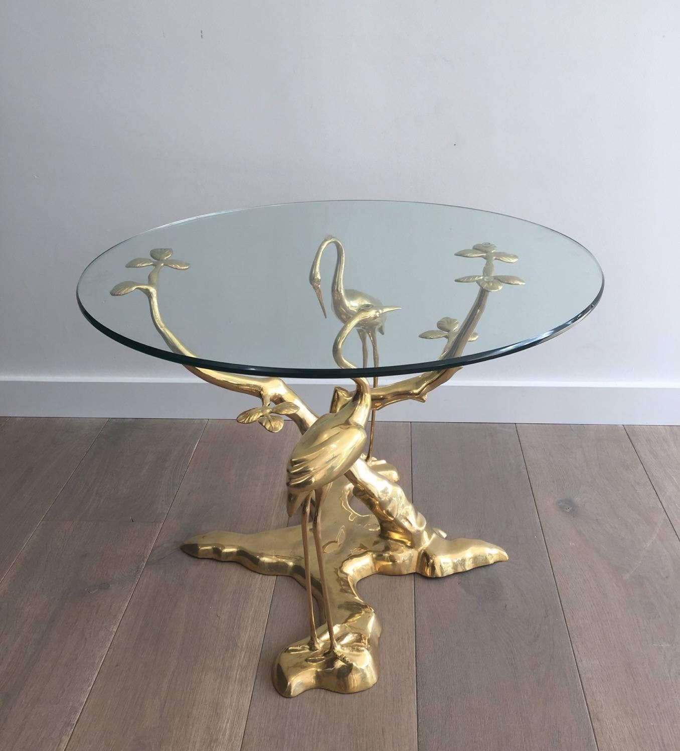 Gilt Mid-Century Modern Bronze Coffee Table by Willy Daro 6