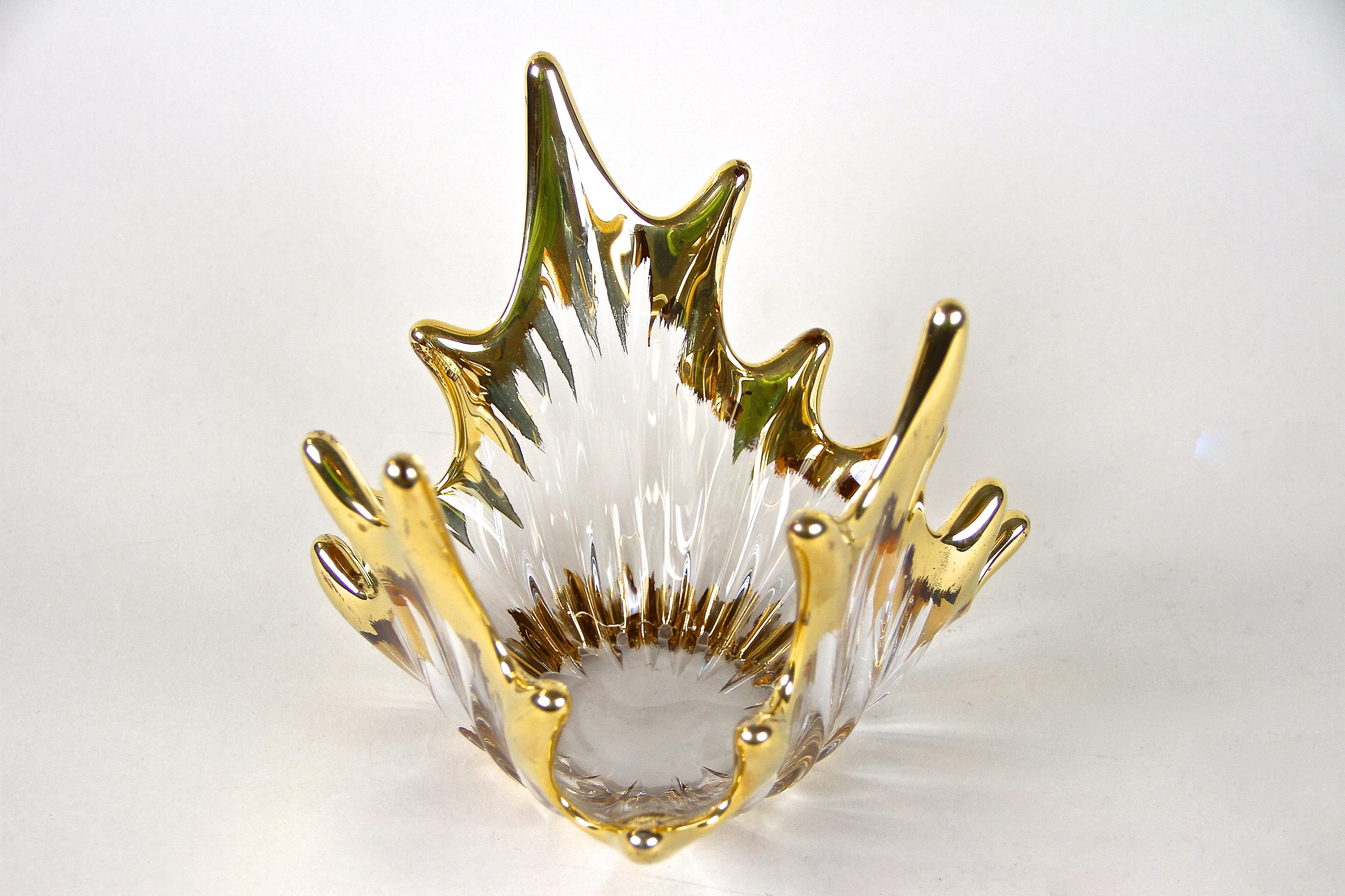 Italian Gilt Mid Century Murano Glass Bowl 